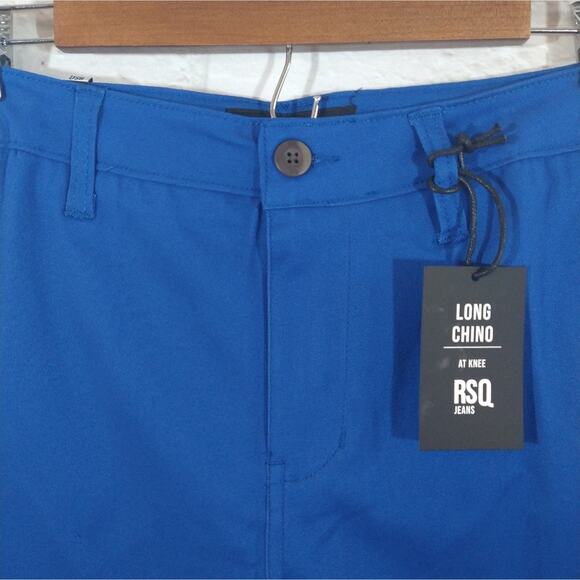 W RSQ Jeans Men's Royal Blue Long Chino at Knee Casual Shorts NWT Waist 29 x 10 - Picture 2 of 8